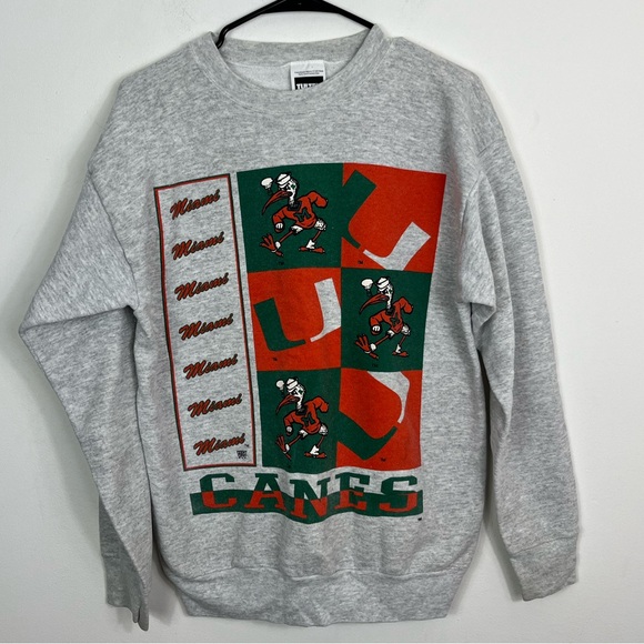 Vintage 90s Miami Canes Tultex Crewneck Sz L - Picture 2 of 9